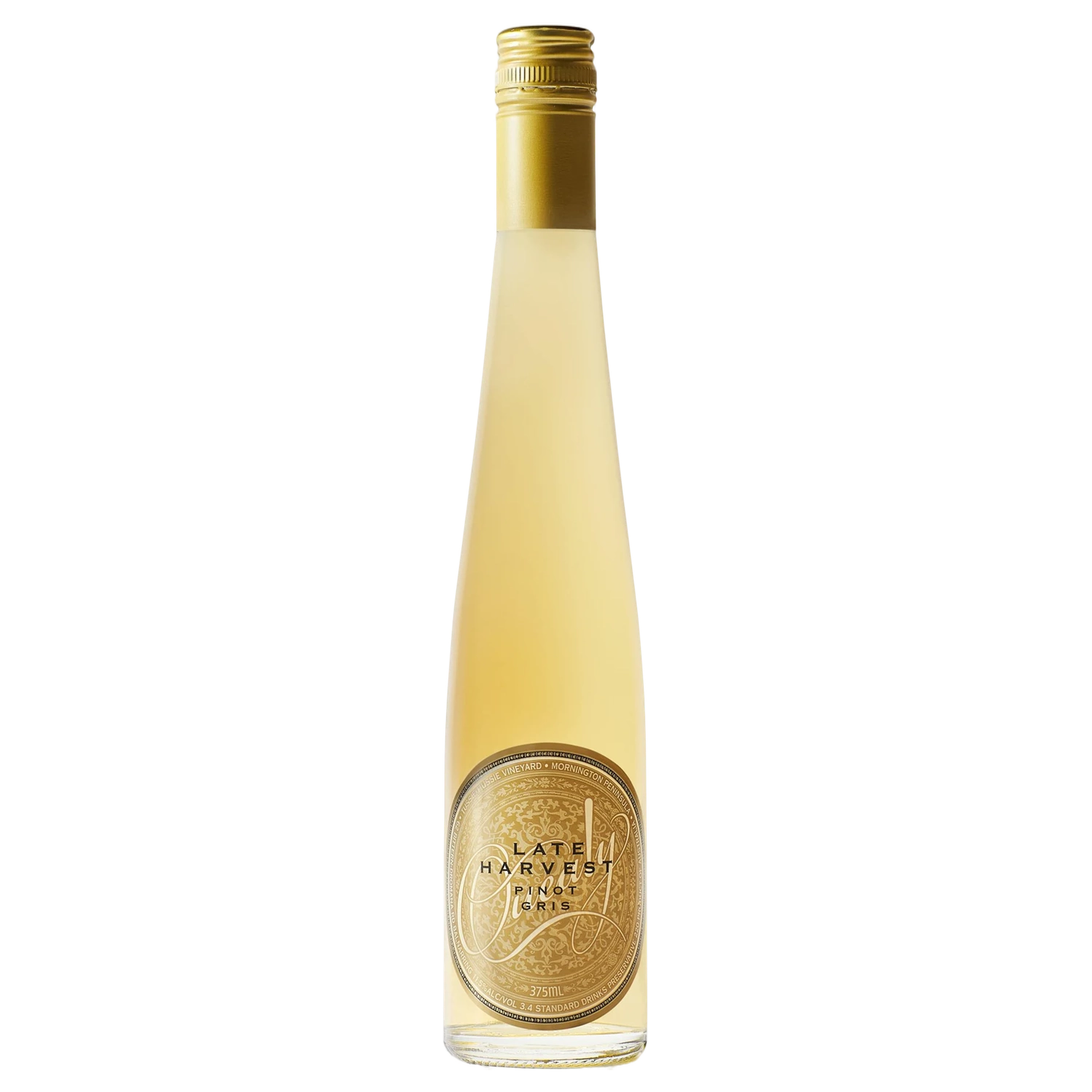 A bottle of 2025 Quealy Musk Creek Late Harvest Pinot Gris () 375ml White Wine