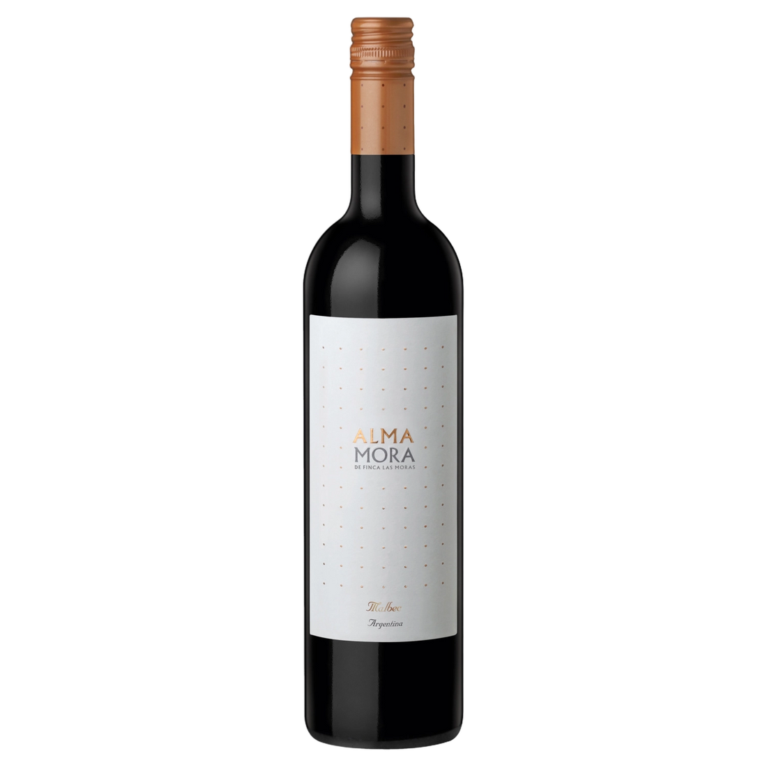 A bottle of 2025 Alma Mora Malbec 750ml Red Wine
