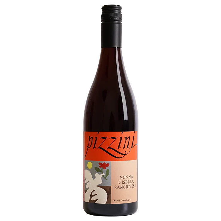 A bottle of 2024 Pizzini La Familia Nonna Gisella Sangiovese 750ml Red Wine