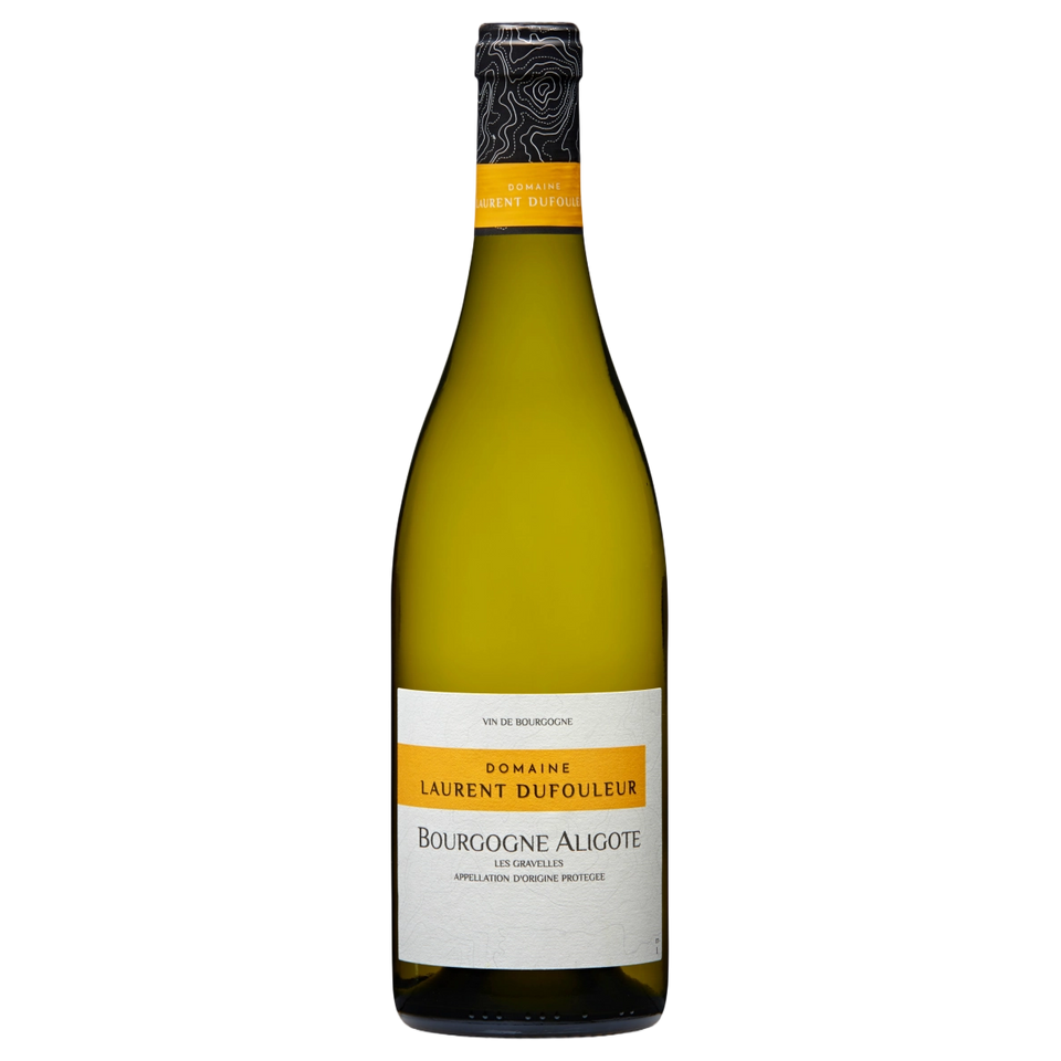 A bottle of 2024 Domaine L. Dufouleur "Les Gravelles" AOC Bourgogne Aligote 750ml White Wine