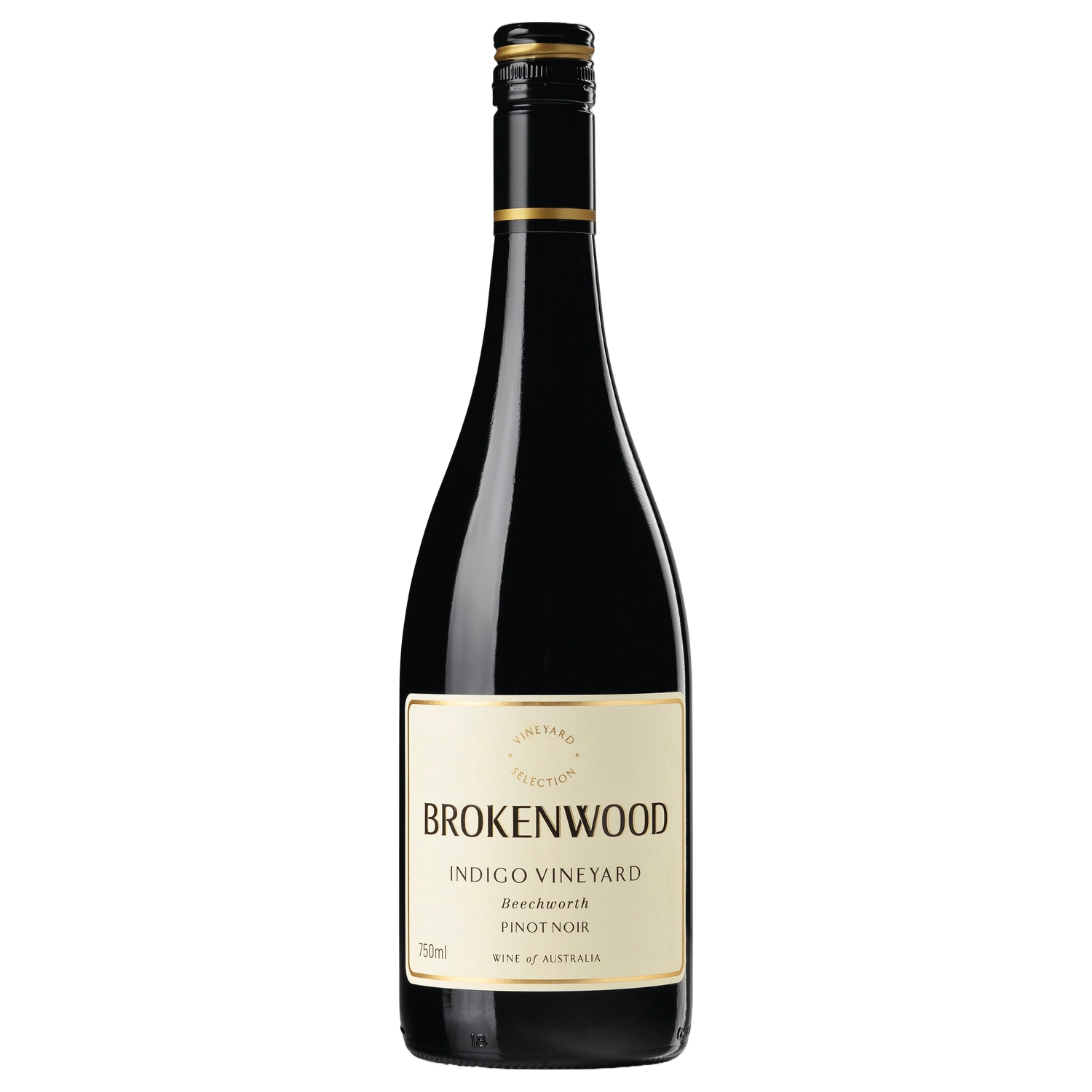 A bottle of 2024 Brokenwood Indigo Vineyard Pinot Noir 750ml Red Wine