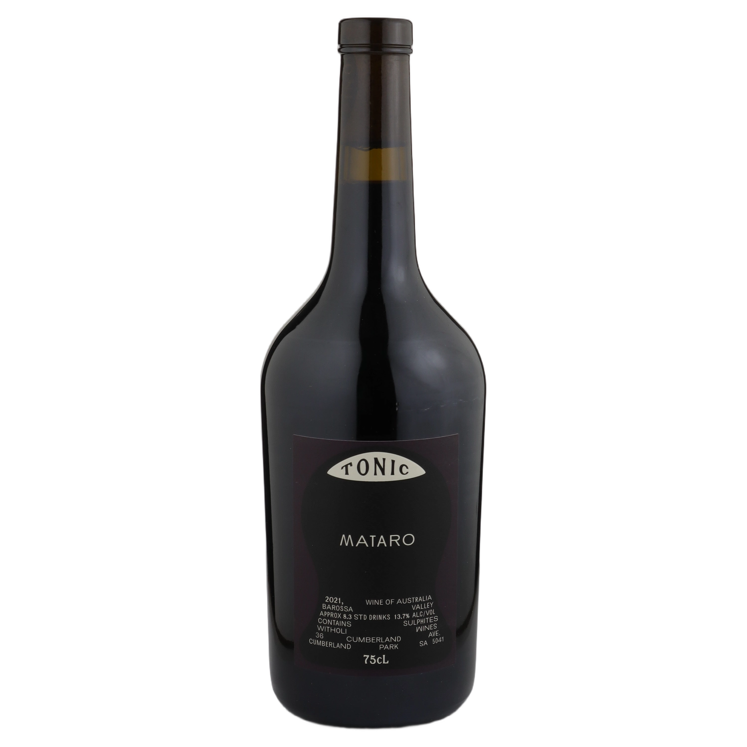 A bottle of 2021 Tonic Mataro 750ml Red Wine