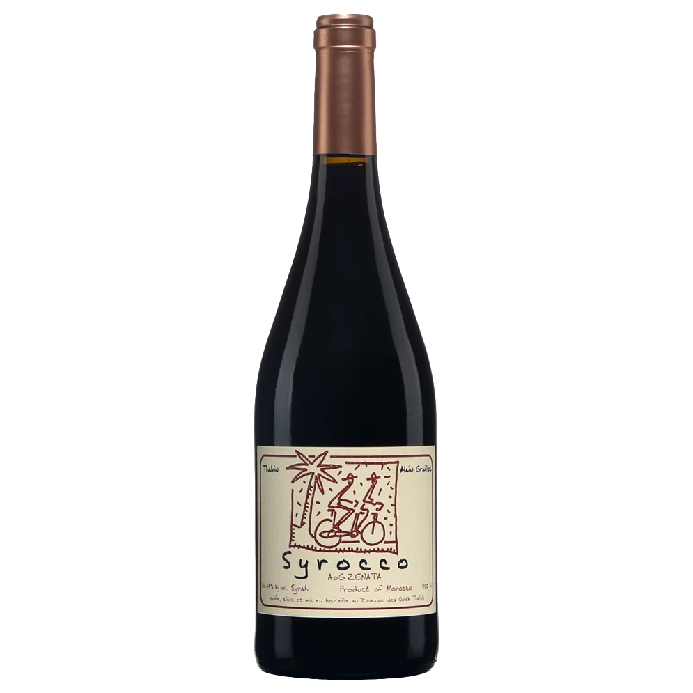 A bottle of 2023 Alain Graillot Syrah Morocco Syrocco 750ml Red Wine