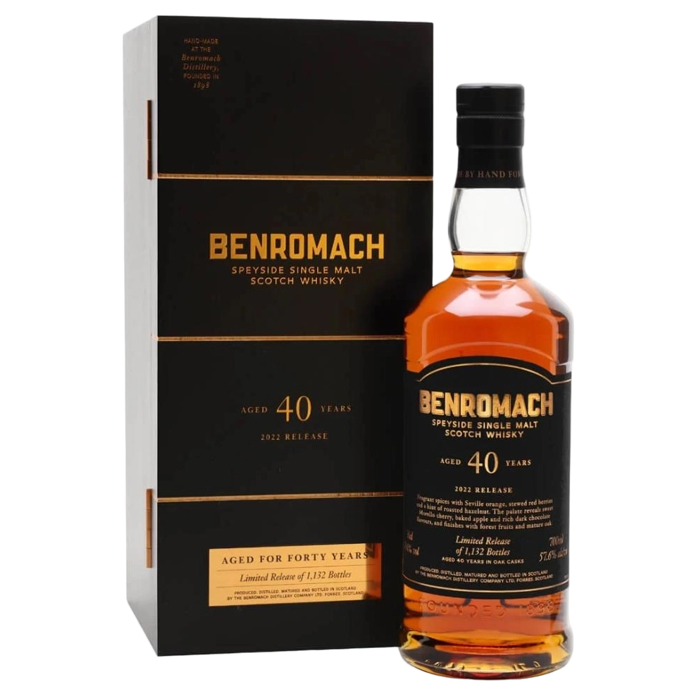 A bottle of Benromach Heritage 40YO 53.8% 700ml