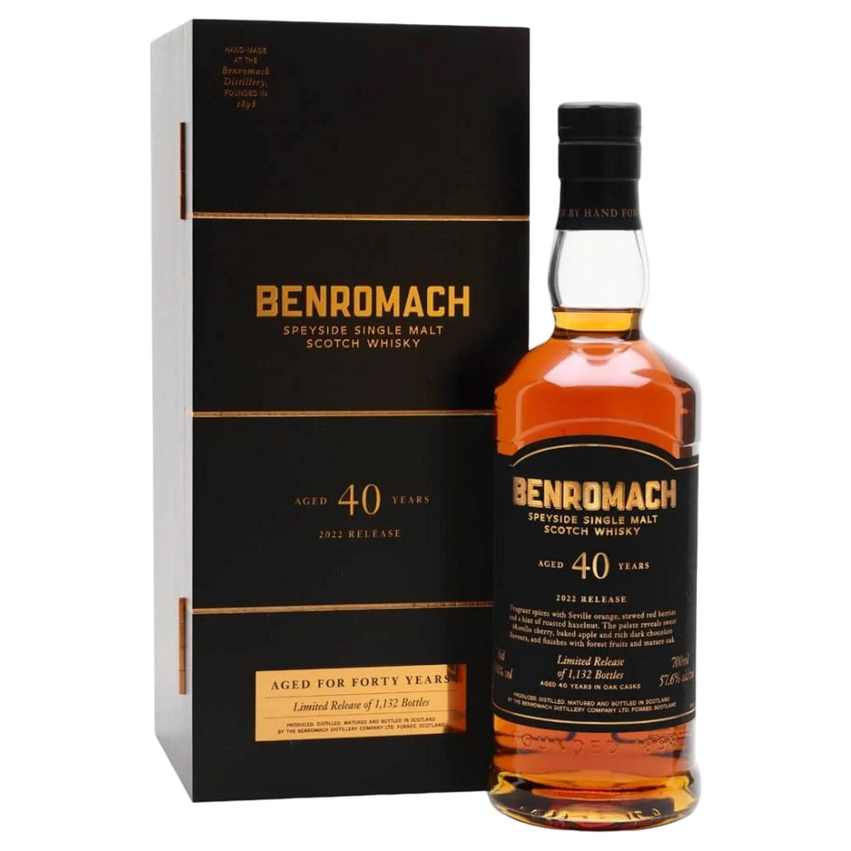 A bottle of Benromach Heritage 40YO 53.8% 700ml