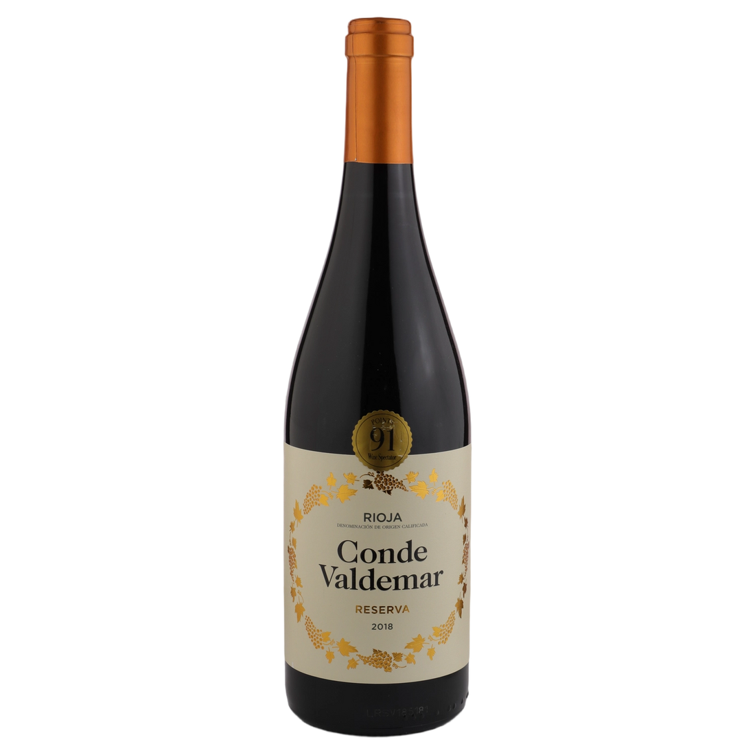 A bottle of 2018 Bodegas Valdemar Conde Valdemar Rioja Reserva 750ml Red Wine