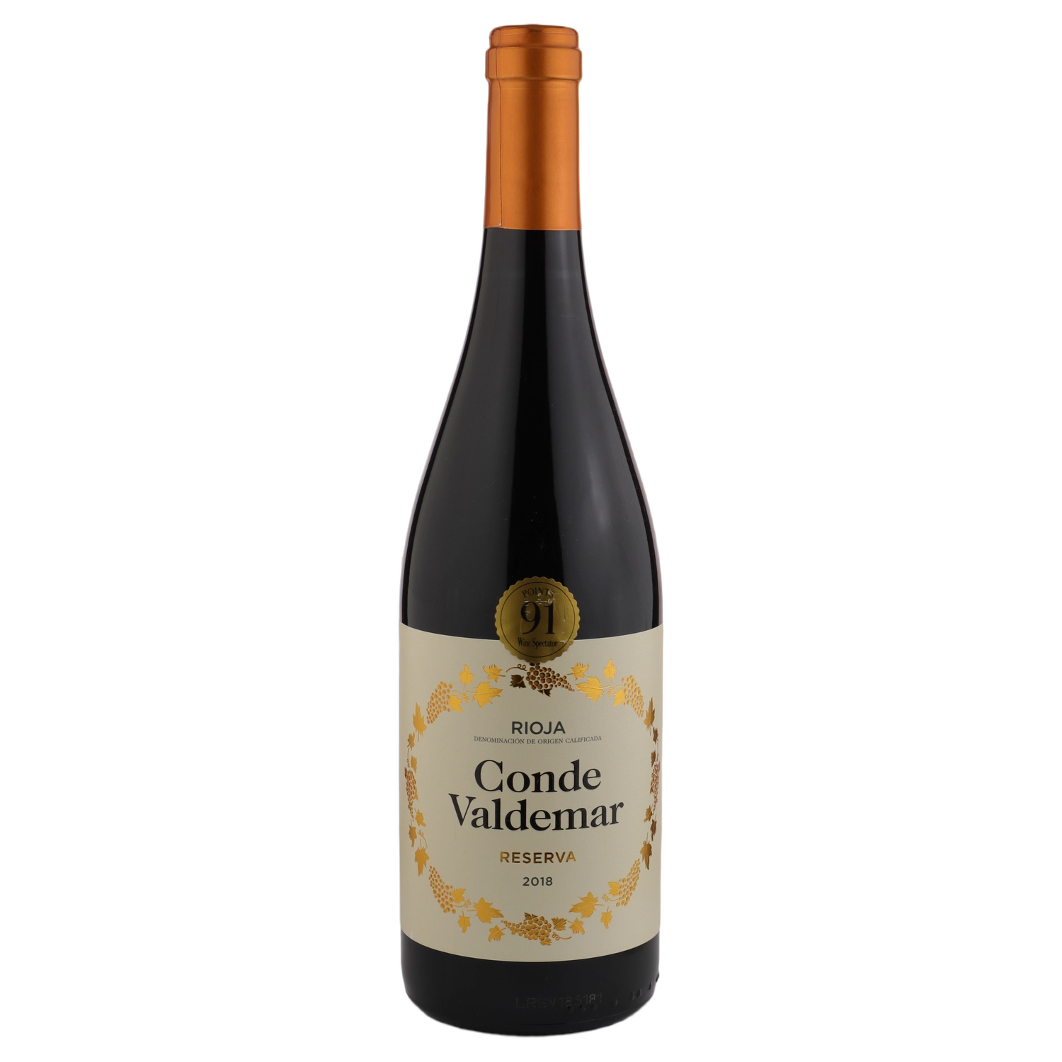A bottle of 2018 Bodegas Valdemar Conde Valdemar Rioja Reserva 750ml Red Wine