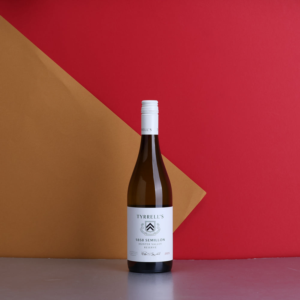 A bottle of 2025 Tyrrell's 1858 Reserve Hunter Valley Semillon 750ml White Wine