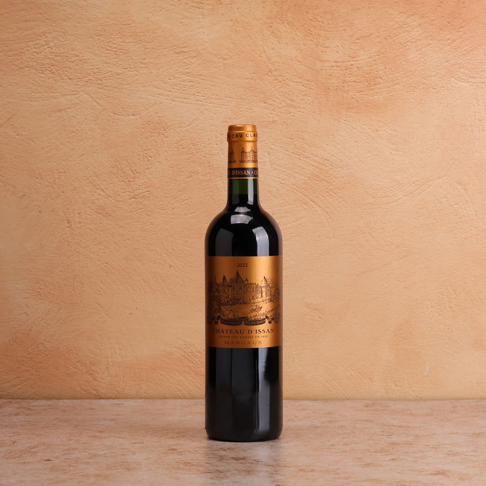 A bottle of 2022 Chateau D'issan 750ml Red Wine