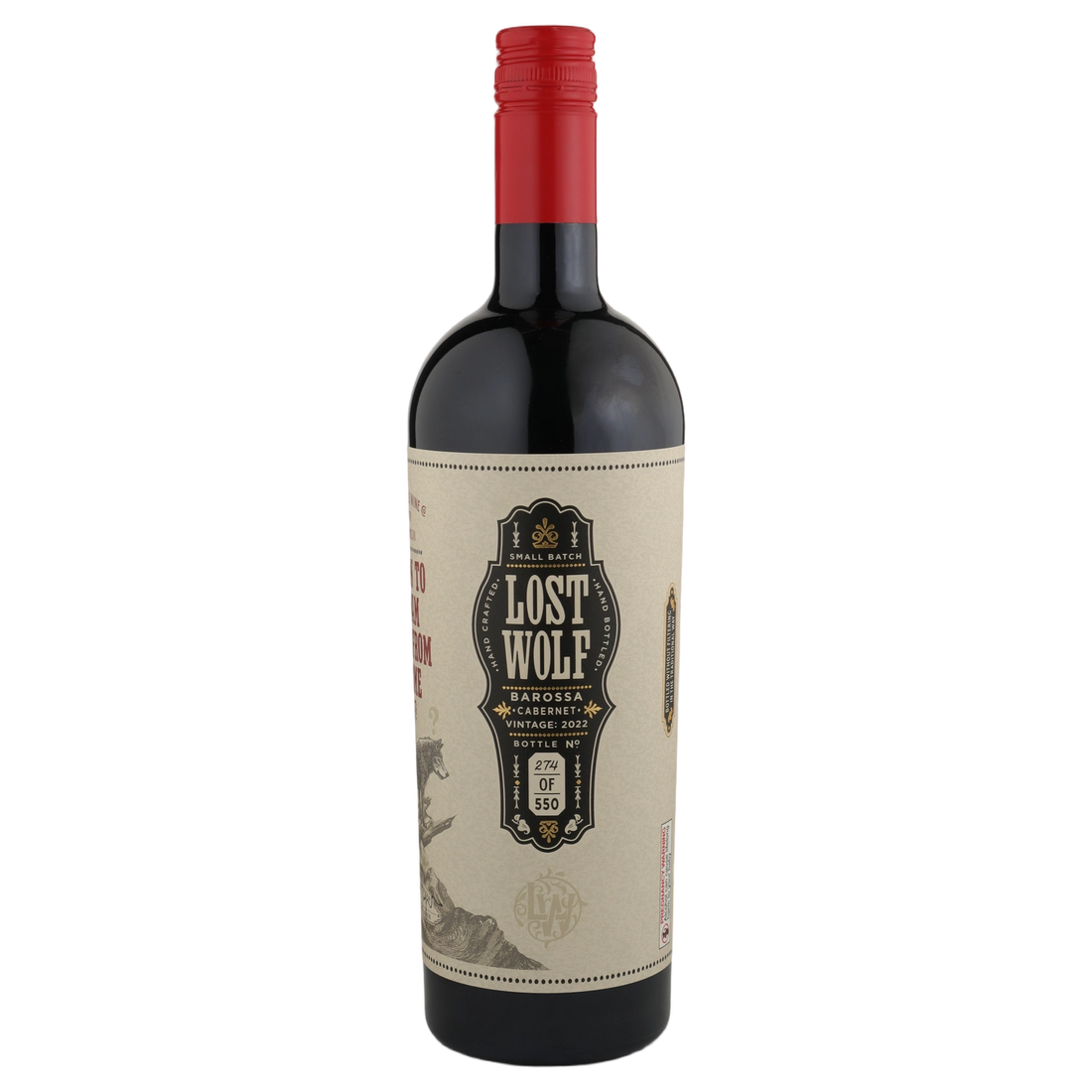 A bottle of 2022 Lost Wolf Reserve Cabernet 2022 (Non Wooden Box) 750ml Red Wine