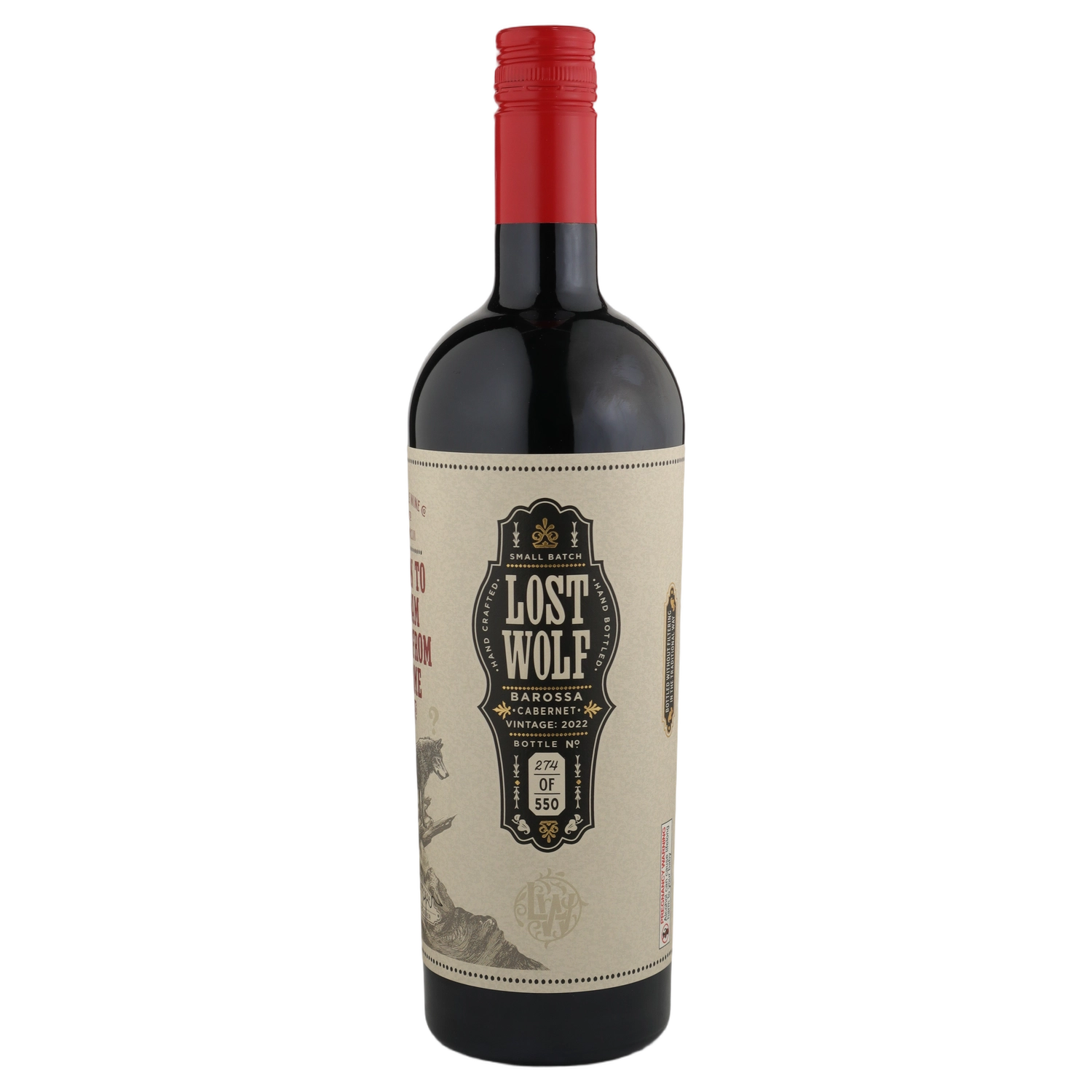 A bottle of 2022 Lost Wolf Reserve Cabernet 2022 (Non Wooden Box) 750ml Red Wine