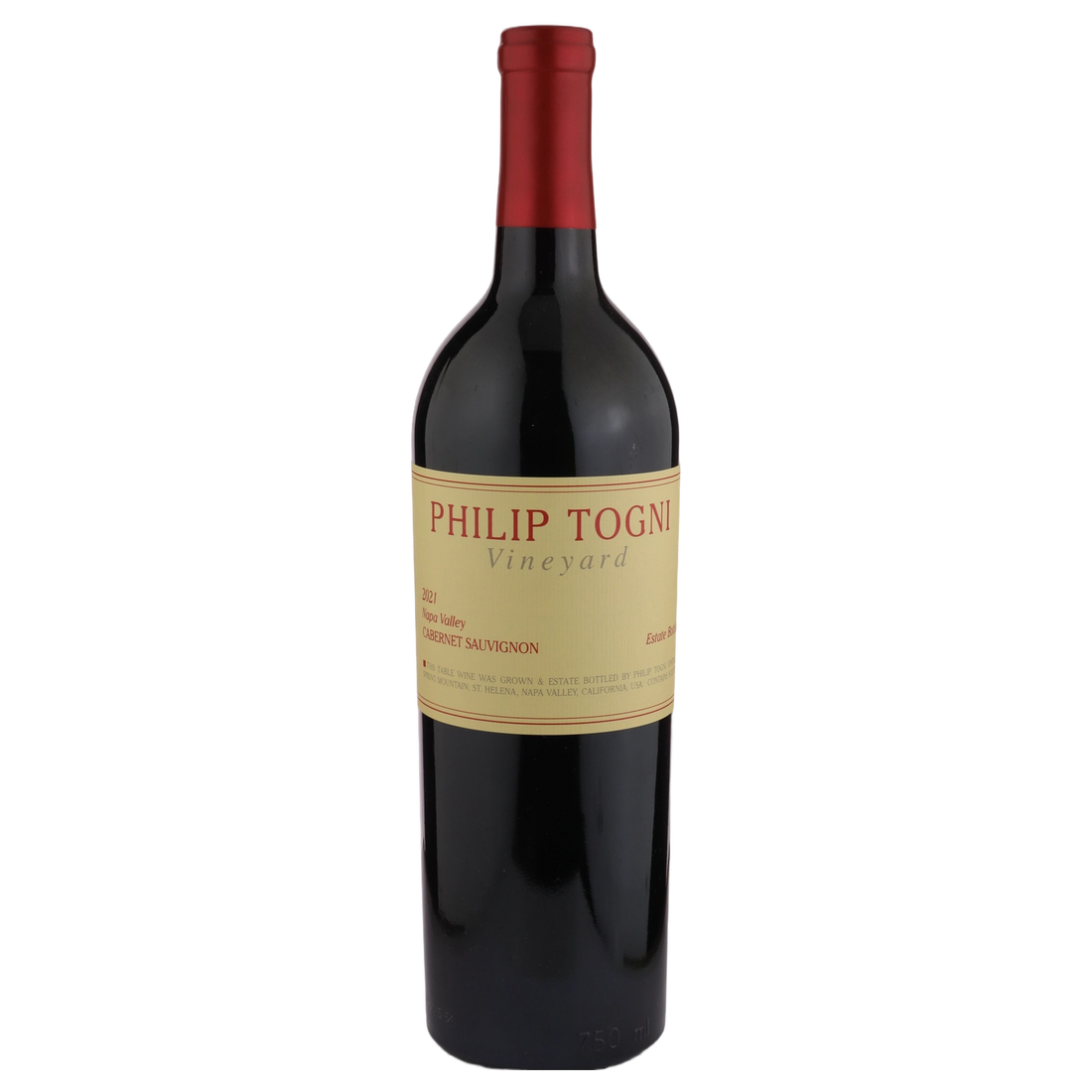 A bottle of Philip Togni Vineyard Cabernet Sauvignon 2021 750ml Red Wine