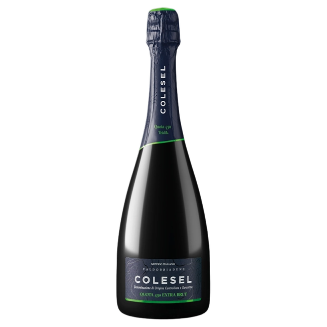 A bottle of 2024 Prosecco Quota430 Tridik Extra Brut Superiore DOCG Valdobbiadene 750ml White Wine