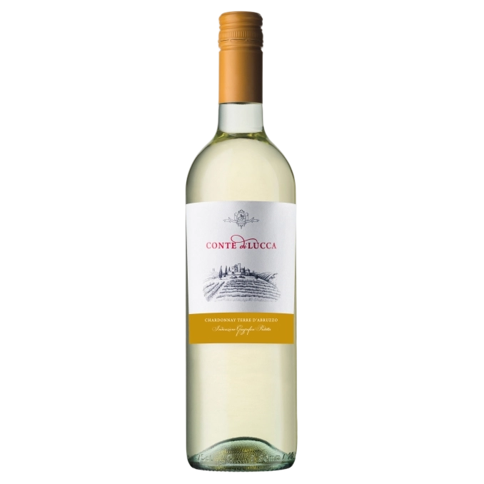 A bottle of 2024 Conte Di Lucca Chardonnay IGP 750ml White Wine