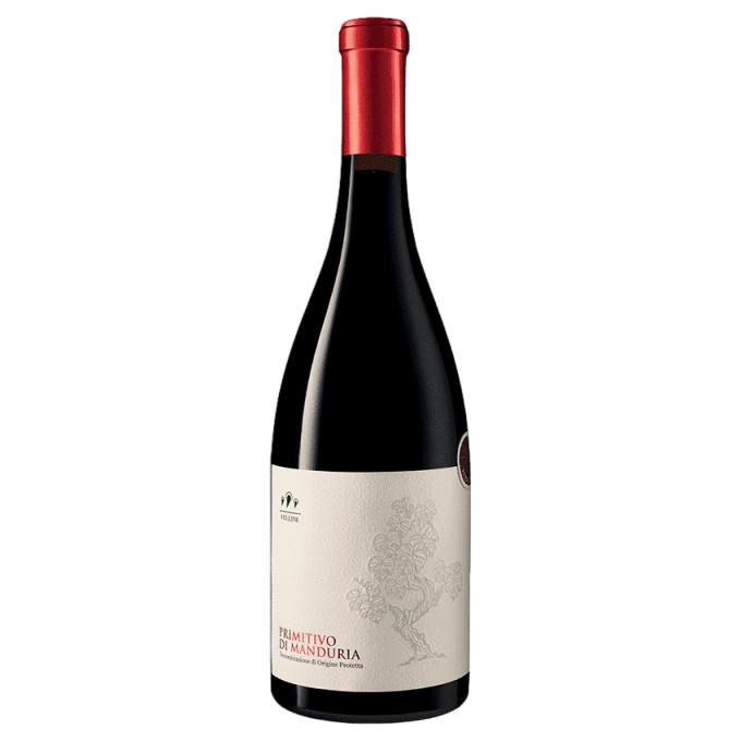 A bottle of 2021 Felline Primitivo Di Manduria Felline Terra Rossa 750ml Red Wine