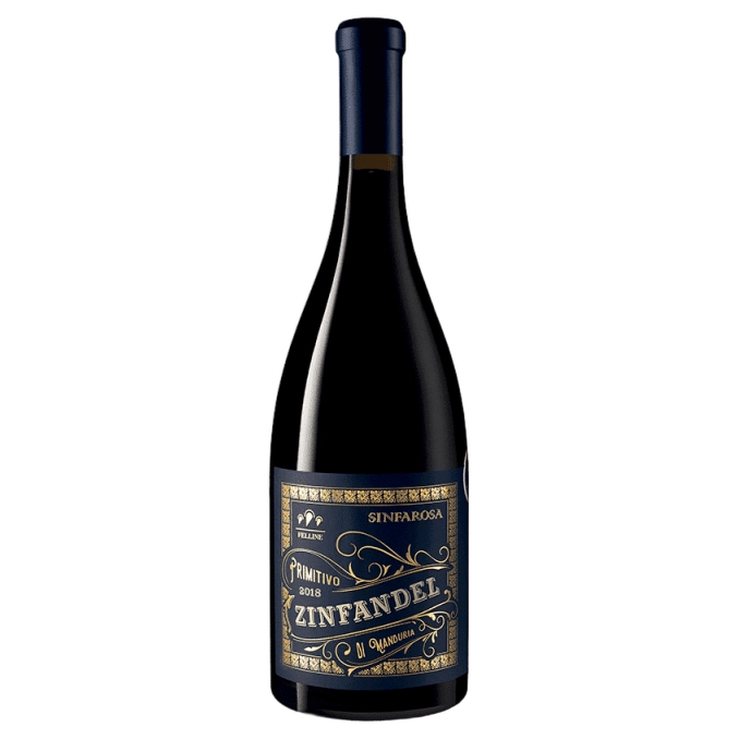A bottle of 2019 Felline Primitivo Di Manduria Zinfandel Terra Nera 750ml Red Wine