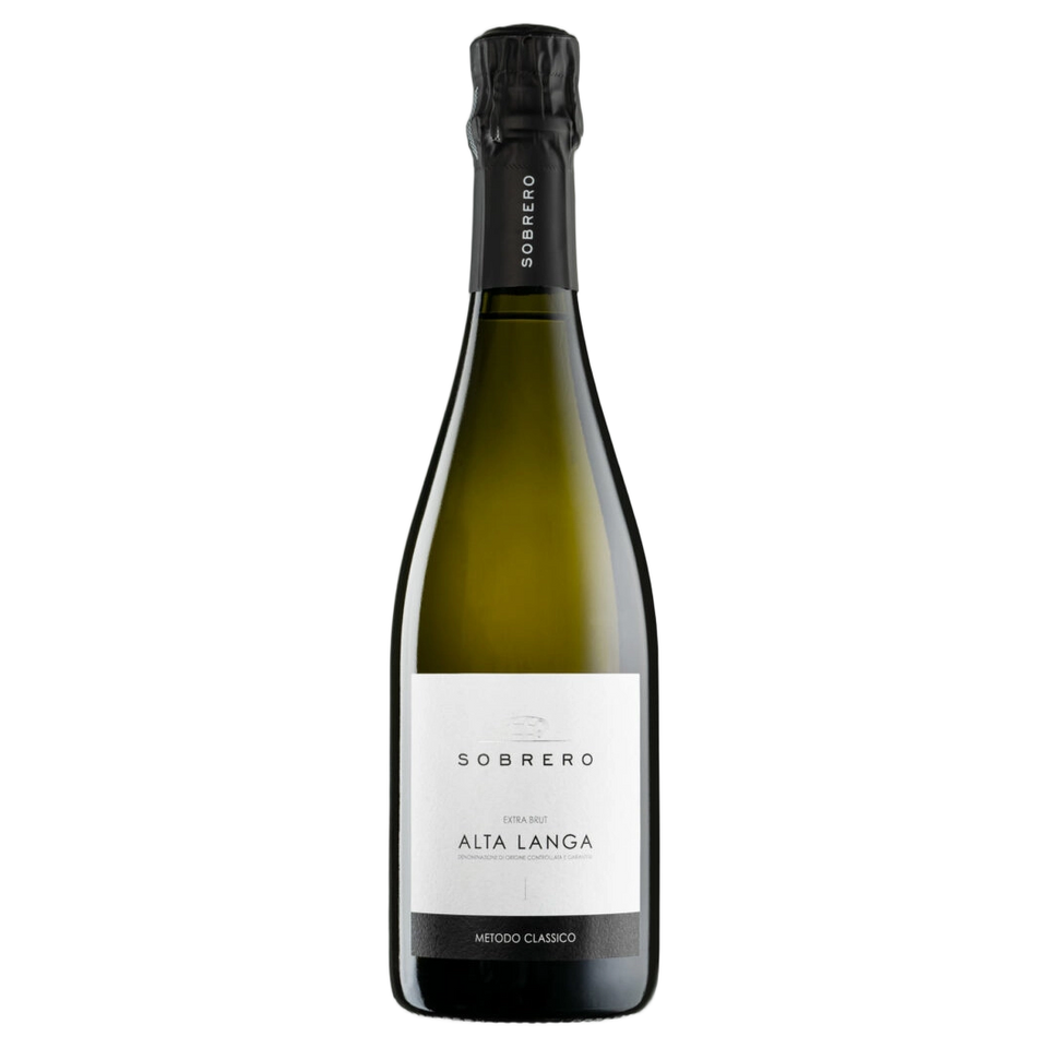 A bottle of 2021 Sobrero Alta Langa Metodo Classico Extra Brut Millesimato DOCG 750ml Sparkling Wine