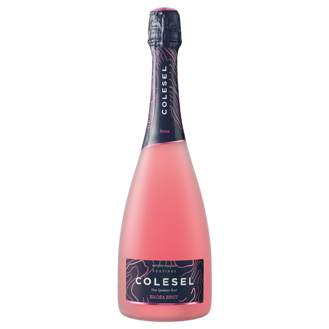 A bottle of 2024 Colesel Brosa Brut Rosato 750ml Rose Wine
