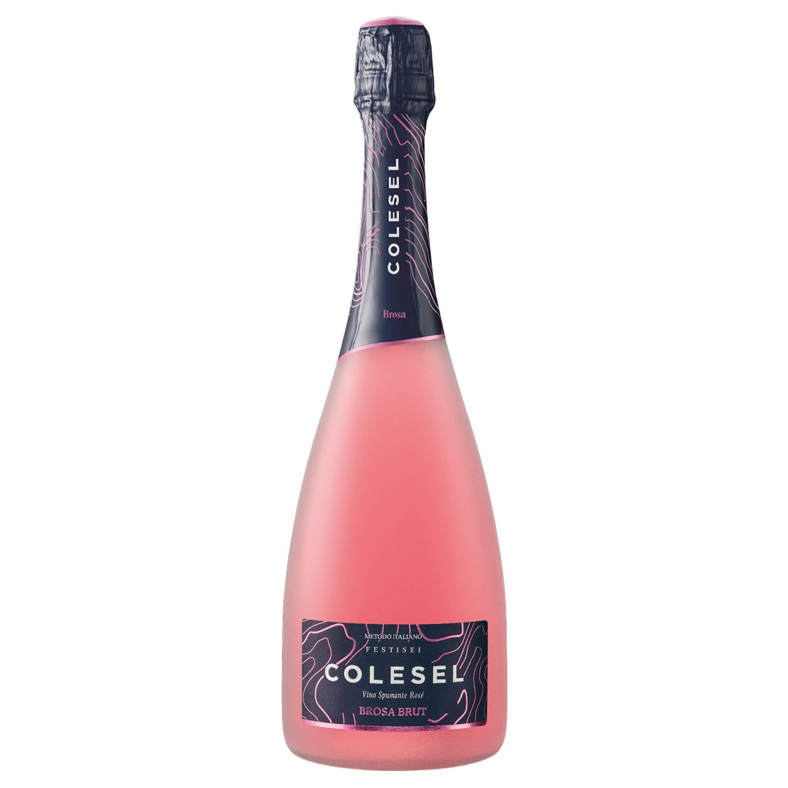 A bottle of 2024 Colesel Brosa Brut Rosato 750ml Rose Wine