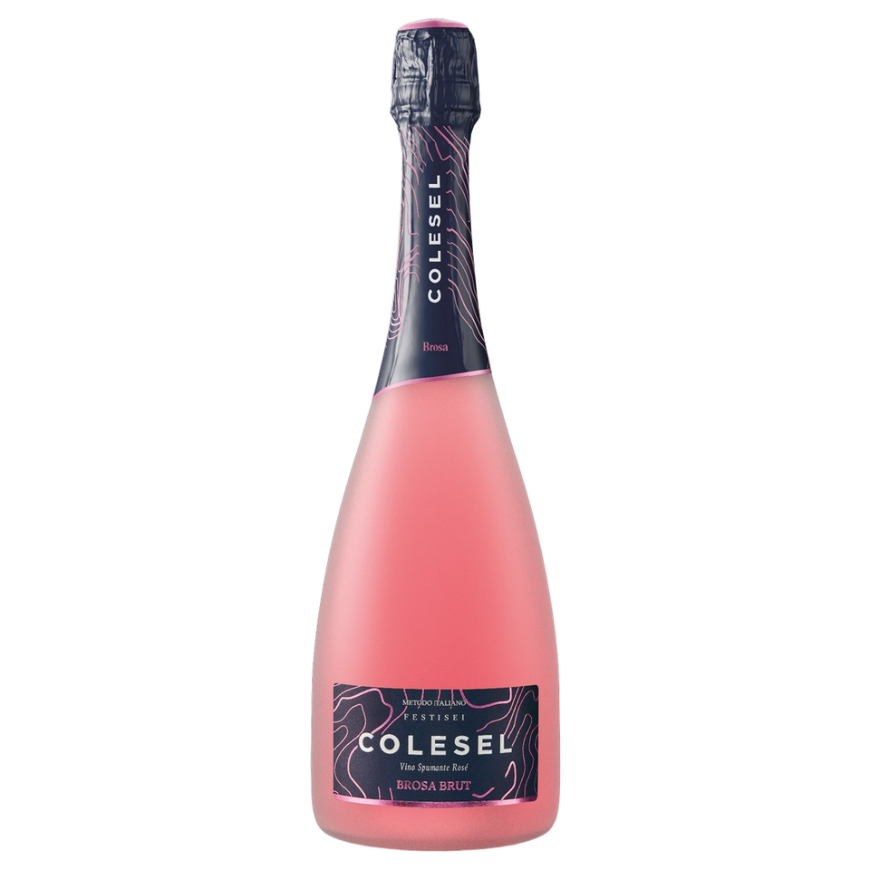 A bottle of 2024 Colesel Brosa Brut Rosato 750ml Rose Wine