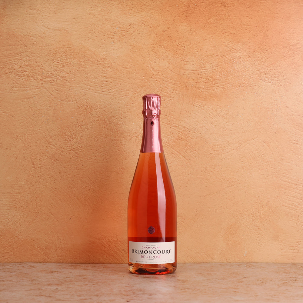 A bottle of NV Champagne Brimoncourt Brut Rose 750ml Sparkling Wine
