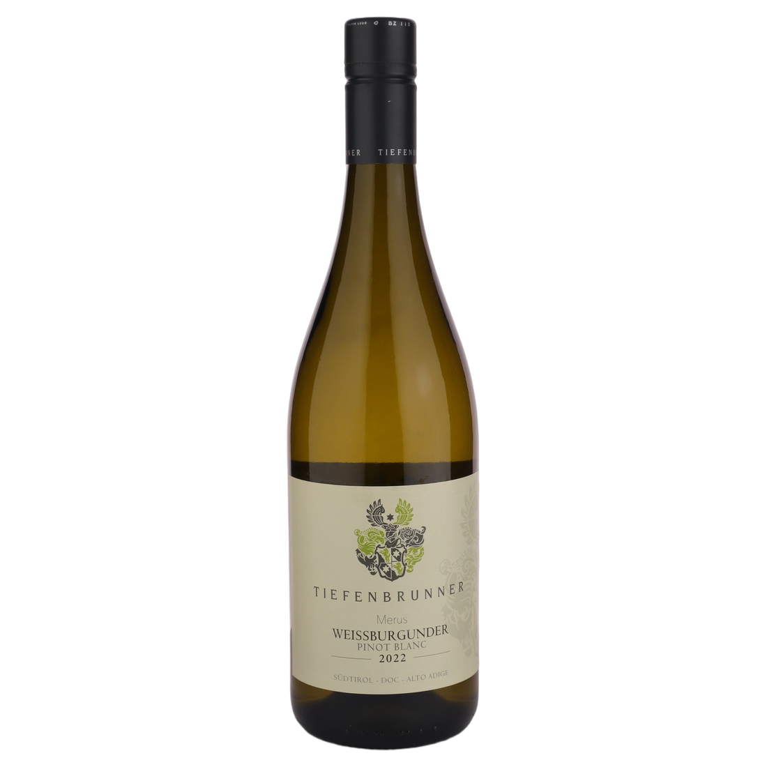 A bottle of 2022 Tiefenbrunner Merus Pinot Blanc DOC 750ml White Wine