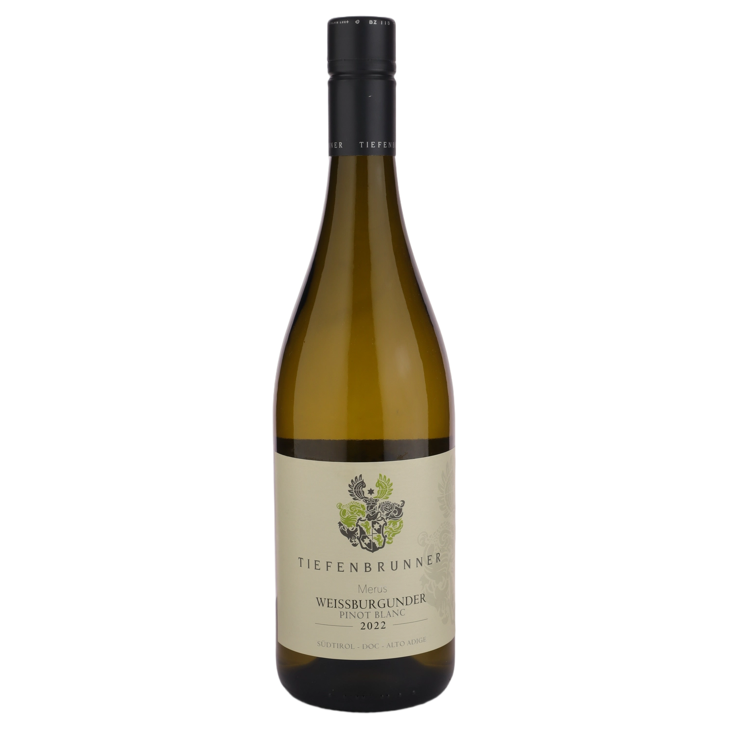 A bottle of 2022 Tiefenbrunner Merus Pinot Blanc DOC 750ml White Wine