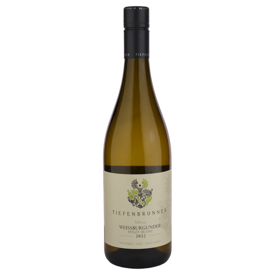 A bottle of 2022 Tiefenbrunner Merus Pinot Blanc DOC 750ml White Wine