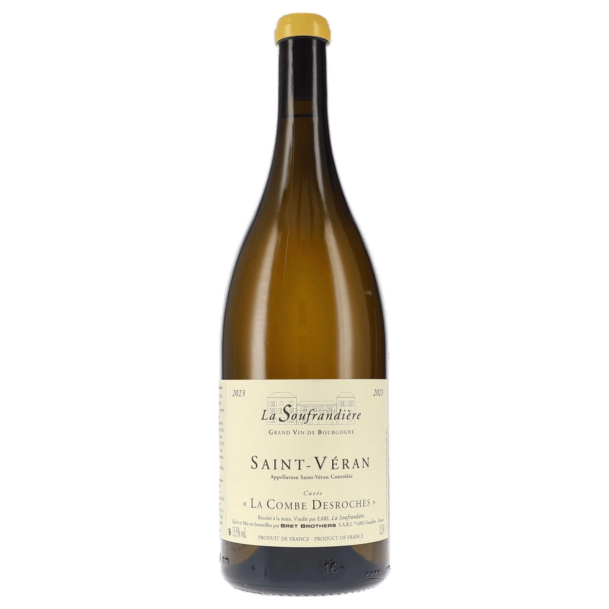 A bottle of 2023 La Soufrandière Saint Véran La Combe Desroches 750ml White Wine