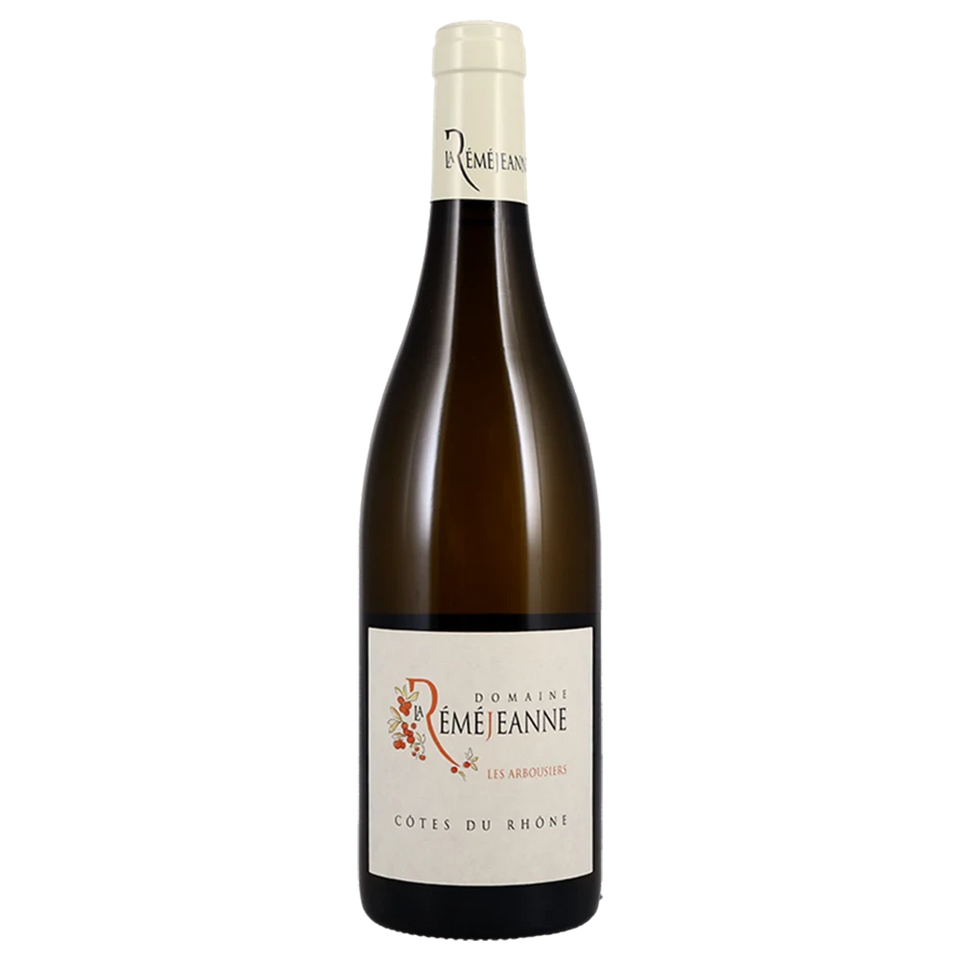 A bottle of 2024 Domaine la Réméjeanne Côtes du Rhône Les Arbousiers Blanc 750ml White Wine