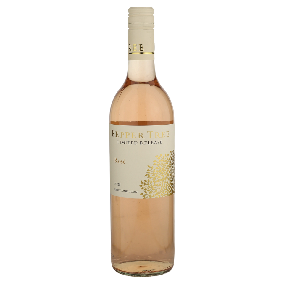 A bottle of 2025 Pepper Tree Limited Release Rose 750ml Rose Wine