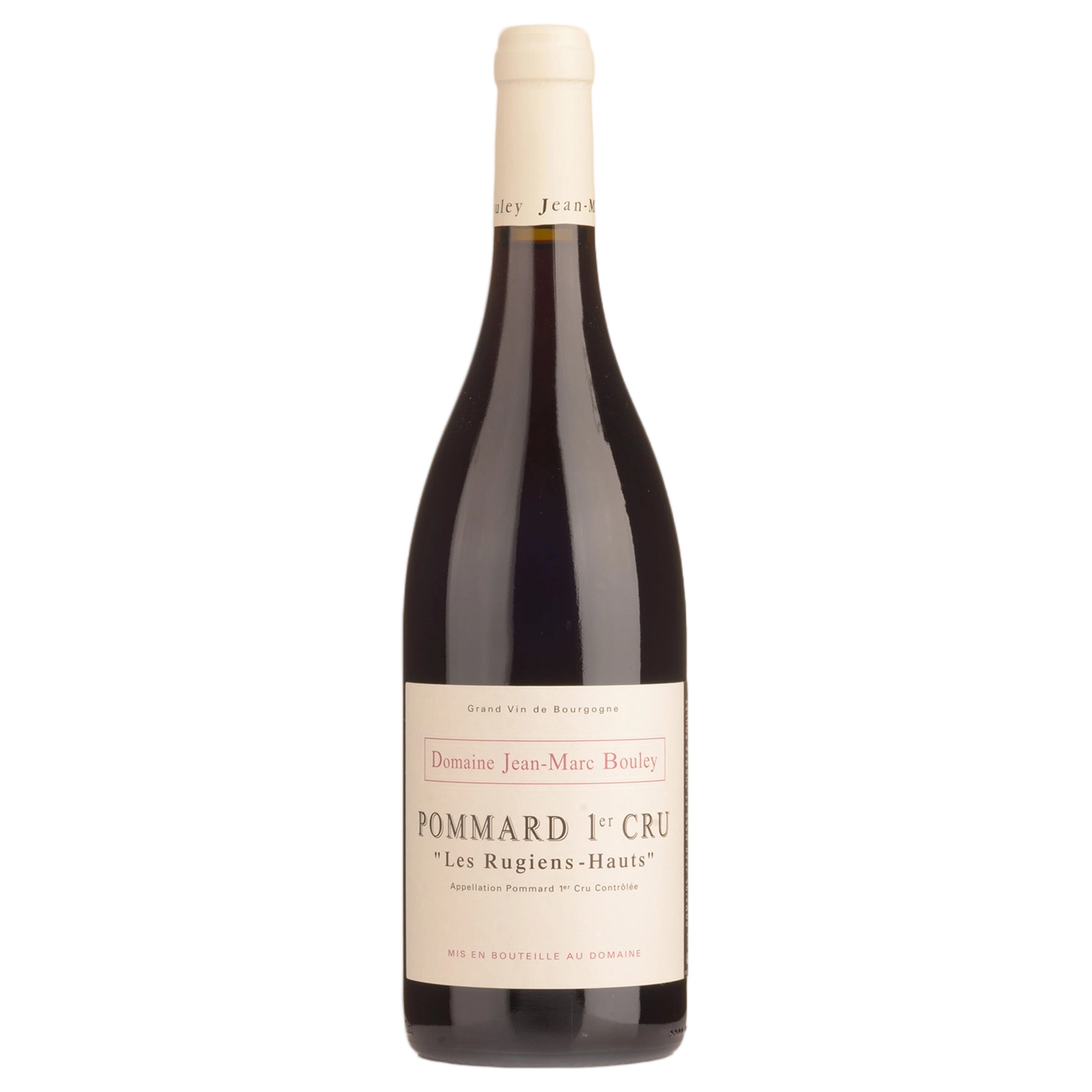 A bottle of 2021 Domaine Jean Marc et Thomas Bouley Pommard 1er Cru Rugiens Hauts 750ml Red Wine