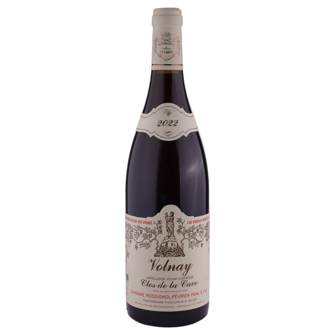 A bottle of 2022 Domaine Rossignol Février Volnay Clos la Cave 750ml Red Wine