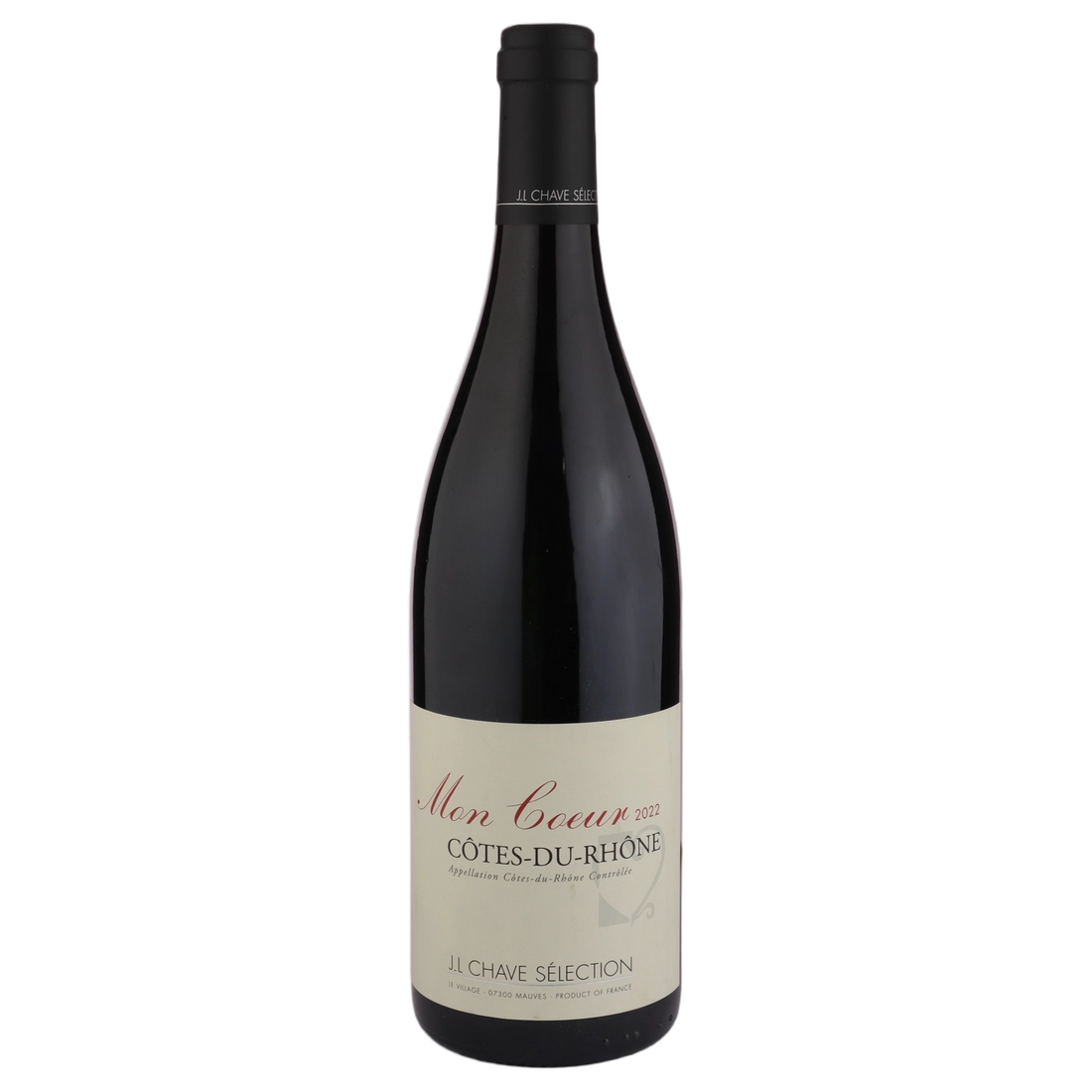 A bottle of 2022 Domaine Jean Louis Chave Selection Côtes du Rhône Rouge Mon Coeur 1500ml Red Wine