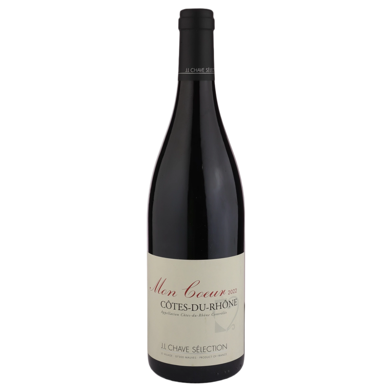 A bottle of 2022 Domaine Jean Louis Chave Selection Côtes du Rhône Rouge Mon Coeur 1500ml Red Wine