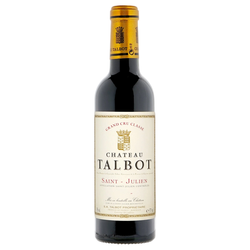 A bottle of 2023 Chateau Talbot 375ml Red Wine