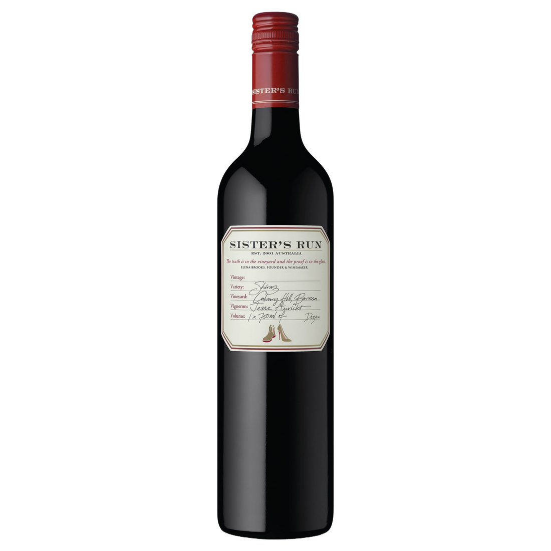 A bottle of 2023 Sister's Run Calvary Hill Shiraz 750ml Red Wine