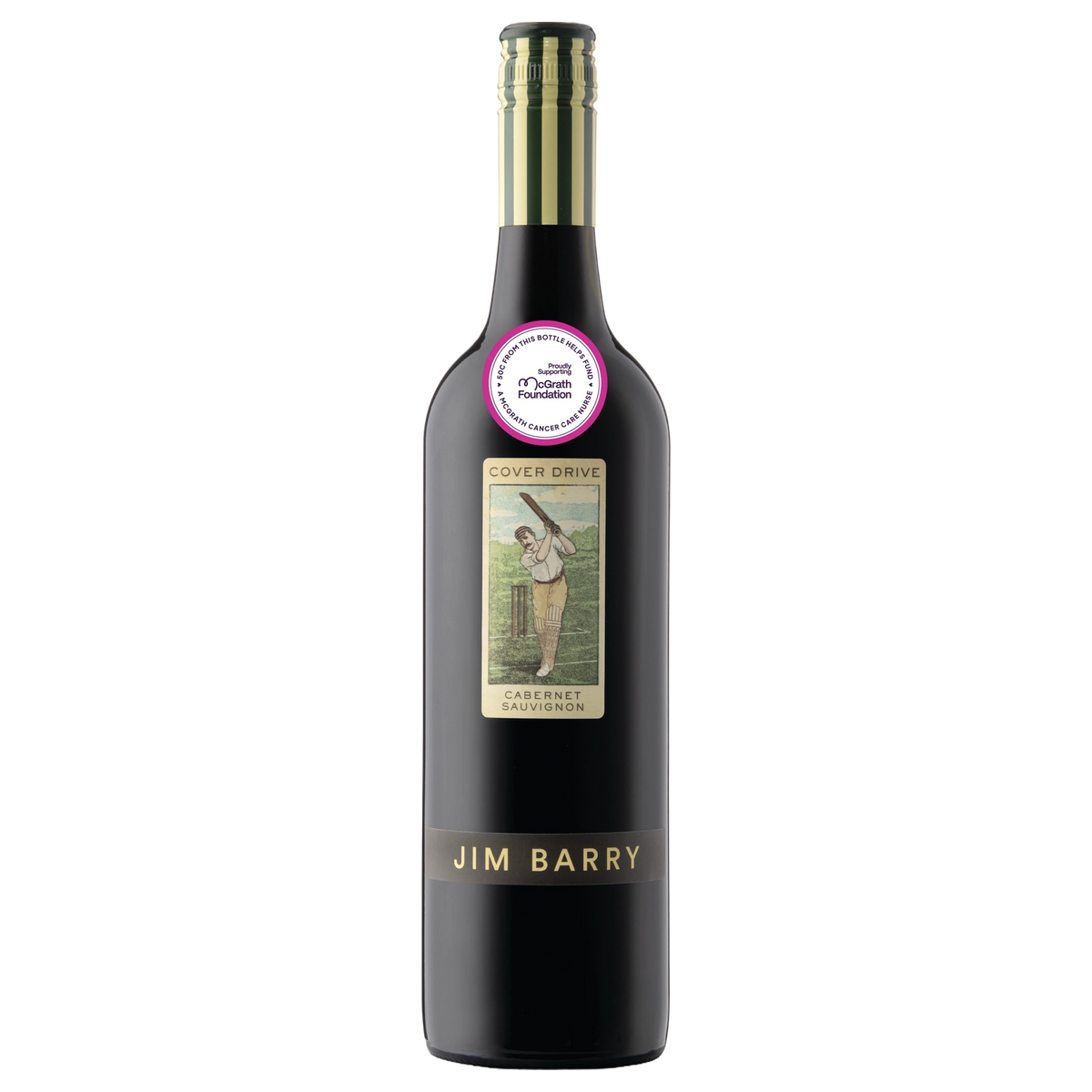 A bottle of 2022 Jim Barry Cover Drive Cabernet Sauvignon McGrath Foundation 750ml Red Wine