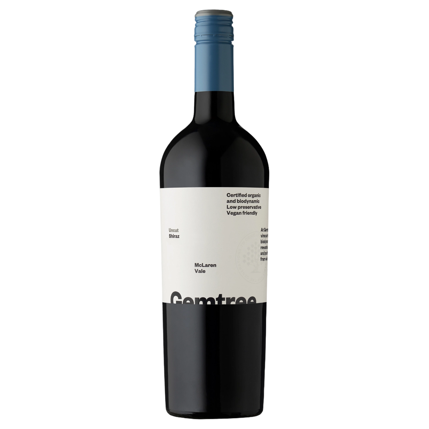 A bottle of 2023 Gemtree Uncut McLaren Vale Shiraz 750ml Red Wine