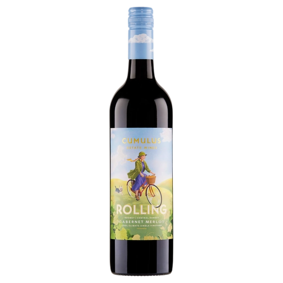 A bottle of 2022 Cumulus Rolling Orange Cabernet Merlot 750ml Red Wine