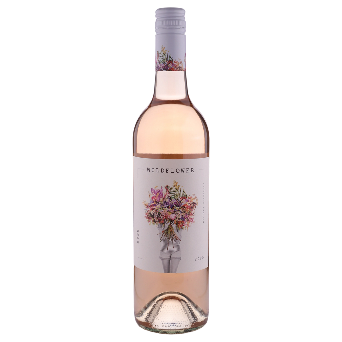 A bottle of 2025 Wildflower Rose 750ml Rose Wine