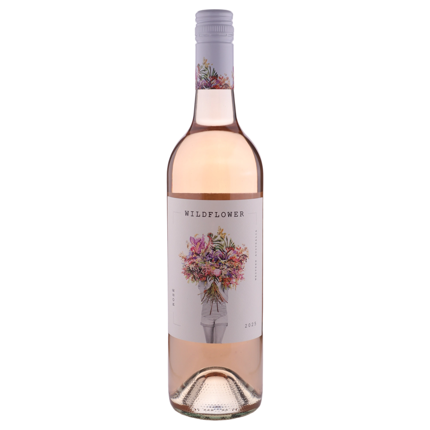 A bottle of 2025 Wildflower Rose 750ml Rose Wine