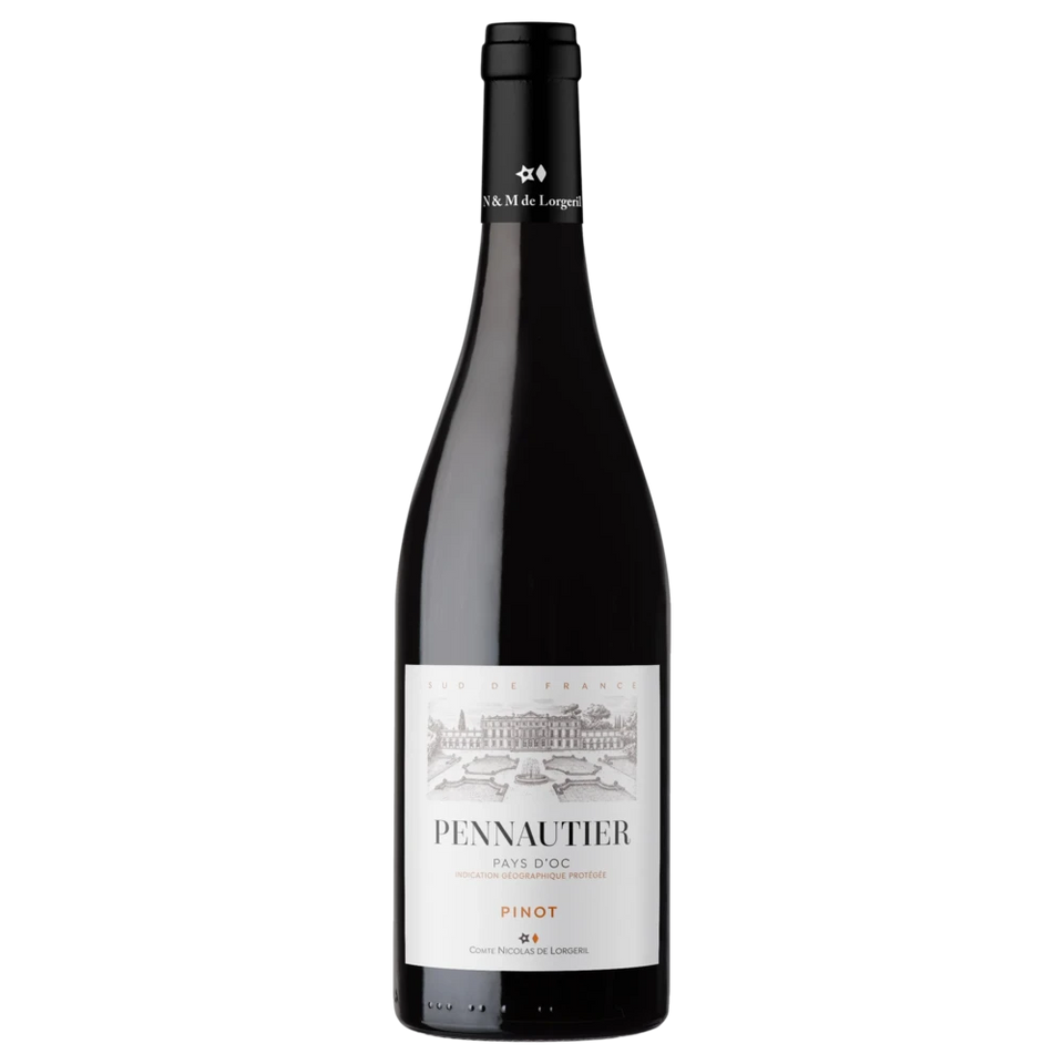 A bottle of 2024 Pennautier Pinot Noir IGP OC 750ml Red Wine