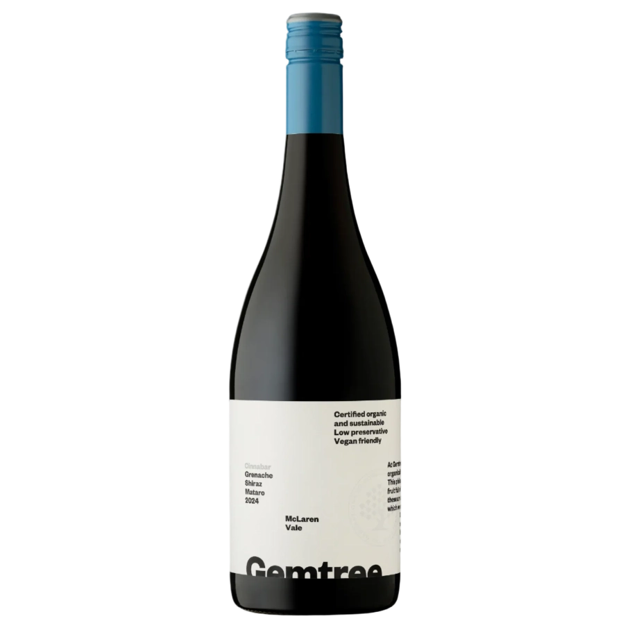 A bottle of 2024 Gemtree Cinnarbar McLaren Vale Grenache Shiraz Mourvedre 750ml Red Wine