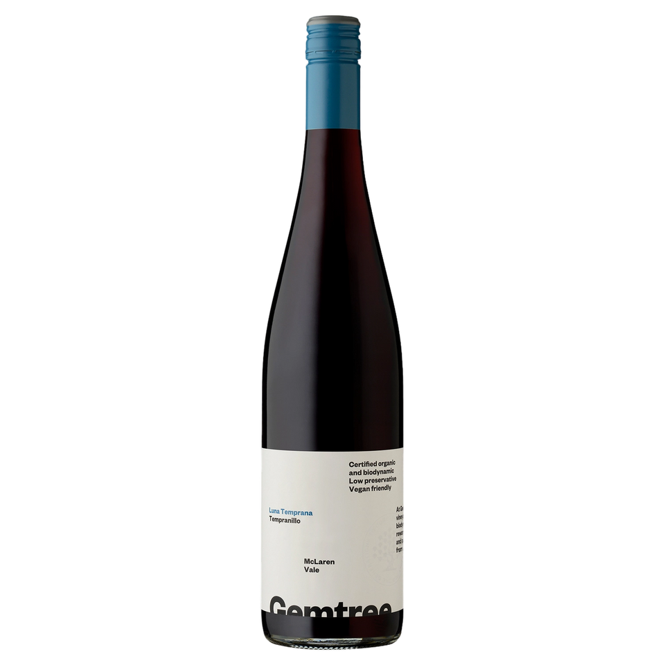 A bottle of 2024 Gemtree Luna Temprana McLaren Vale Tempranillo 750ml Red Wine