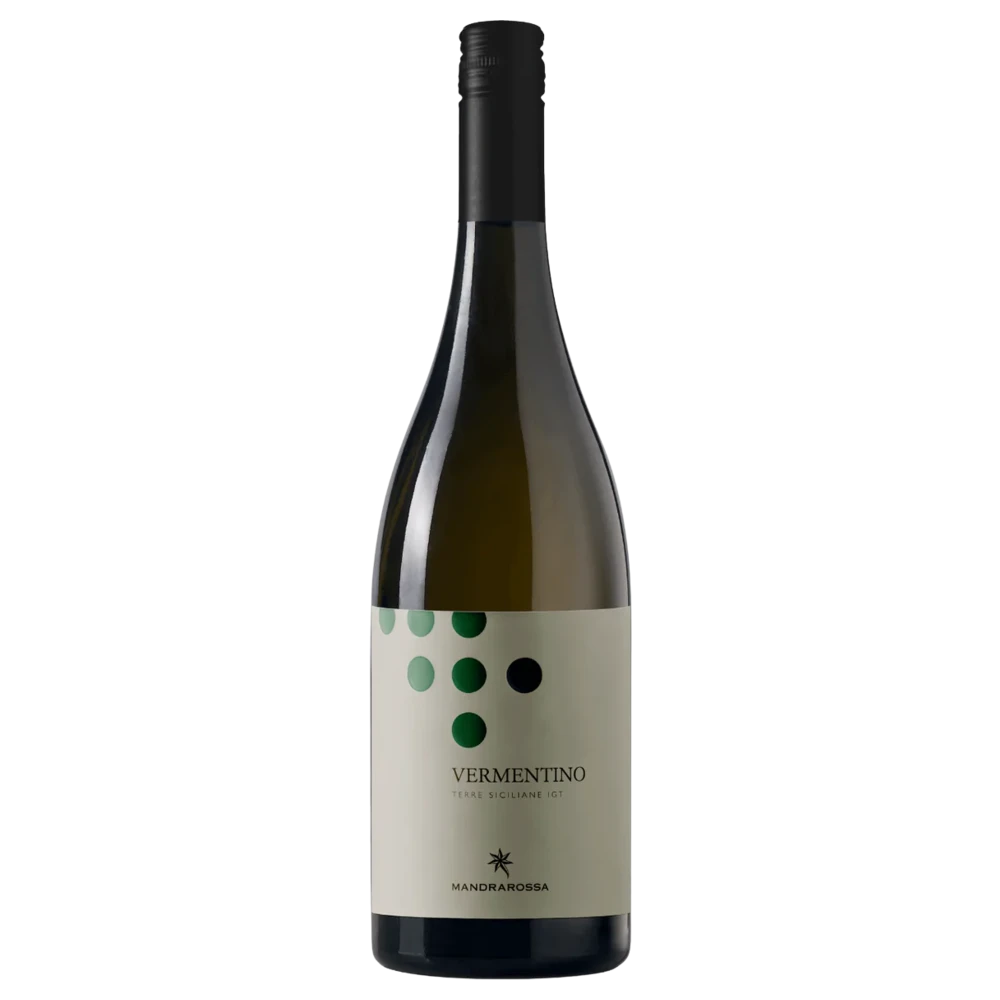 A bottle of 2024 Mandrarossa Sicily Vermentino 750ml White Wine
