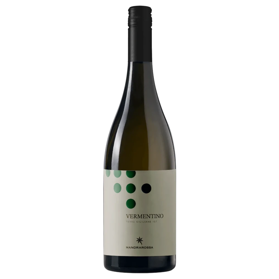 A bottle of 2024 Mandrarossa Sicily Vermentino 750ml White Wine