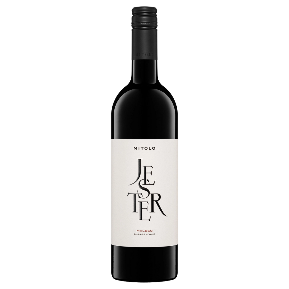 A bottle of 2022 Mitolo Jester McLaren Vale Malbec 750ml Red Wine
