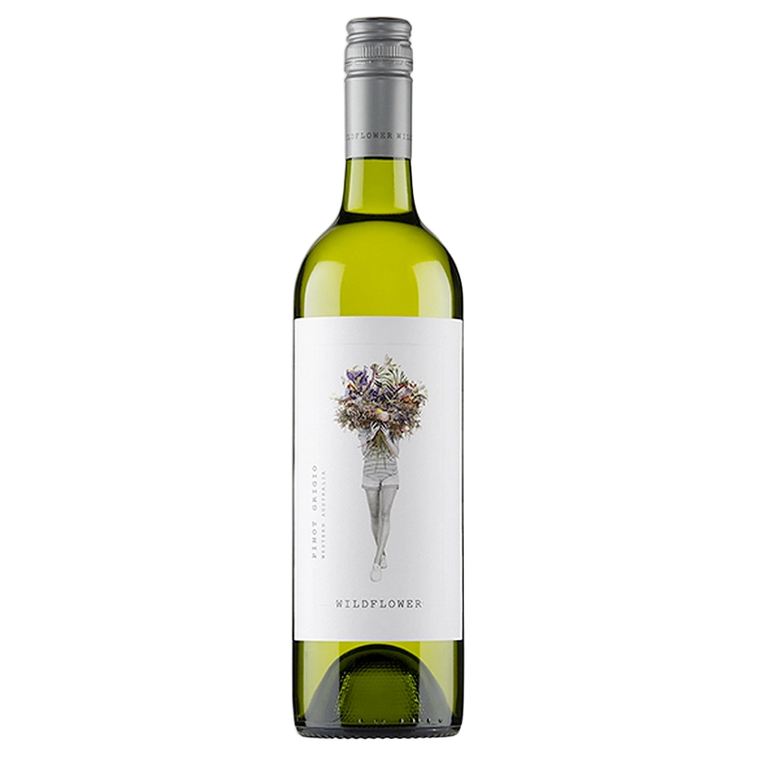 A bottle of 2024 Wildflower Pinot Grigio 750ml White Wine