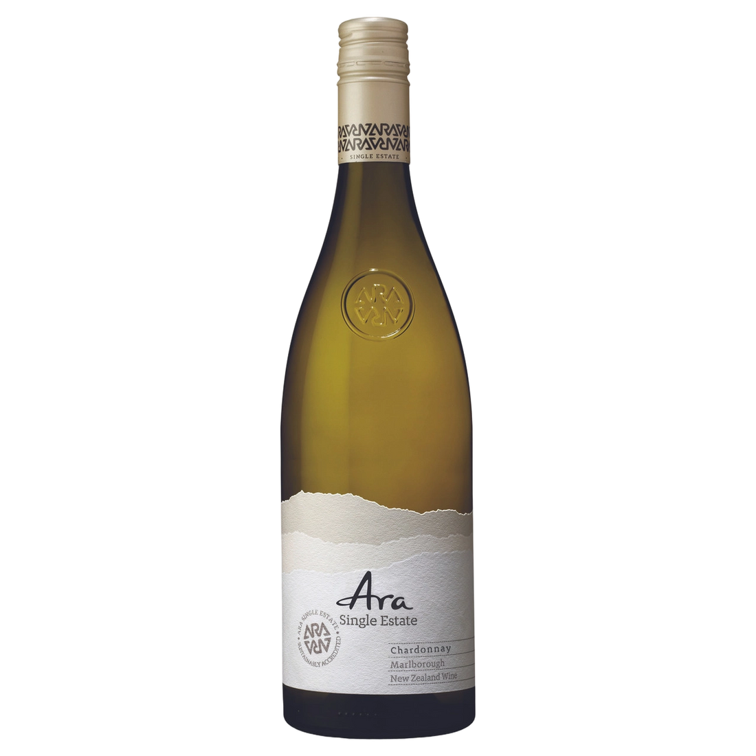 A bottle of 2024 ARA Single Estate Marlborough Chardonnay 750ml White Wine